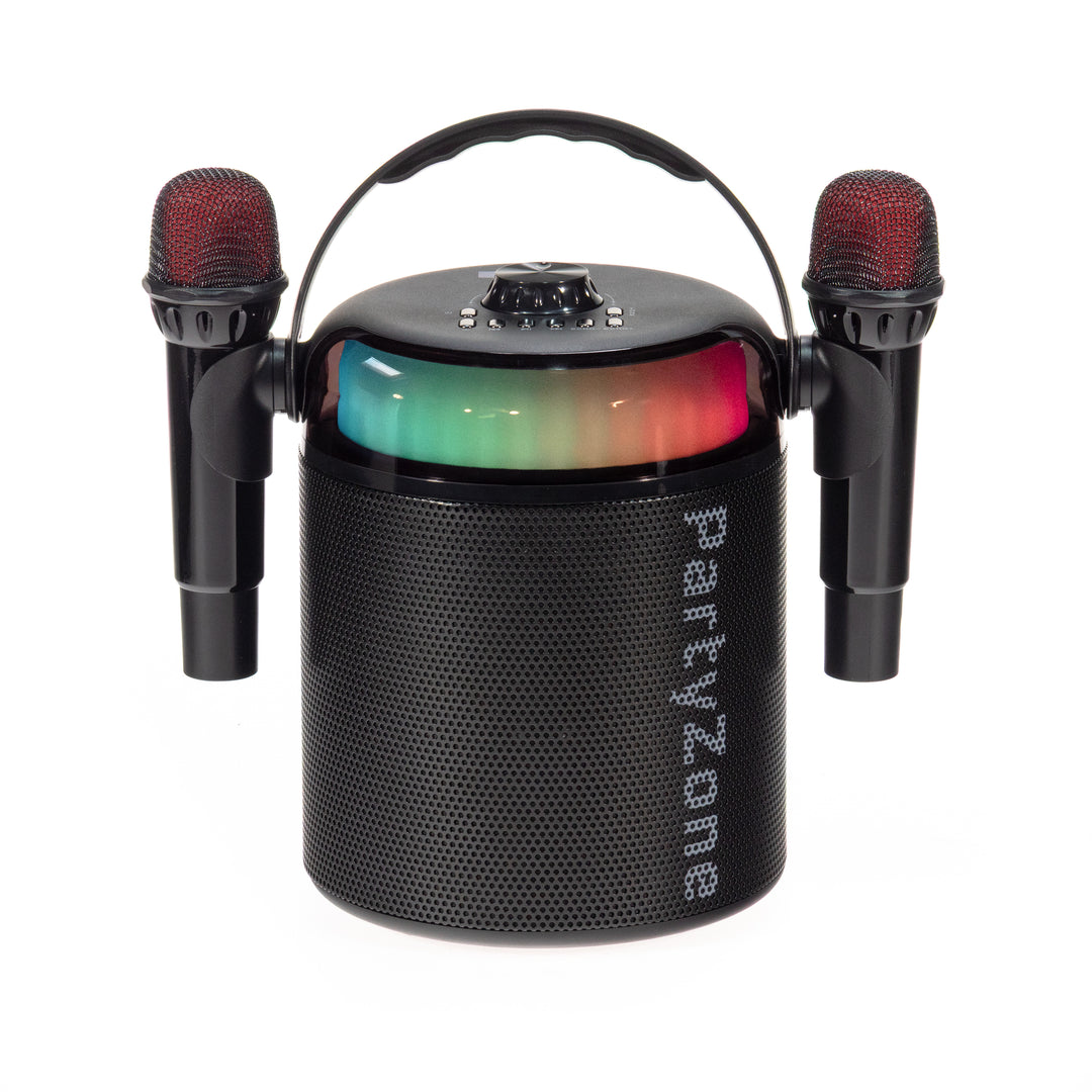PartyZone set con 2 microfoni (nero) & LED PAR-ASTRO 2-in-1 luce da discoteca