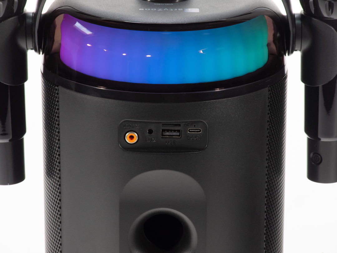 PartyZone set con 2 microfoni (nero) & LED PAR-ASTRO 2-in-1 luce da discoteca
