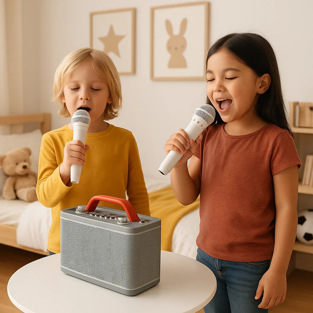 Impianto Karaoke con 2 Microfoni (Hvid)
