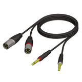 Adapter Cable 2 x XLR Male to 2 x 6.3 mm Jack mono
