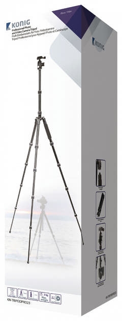Treppiede professionale per fotocamera/video con testa a sfera, 145 cm