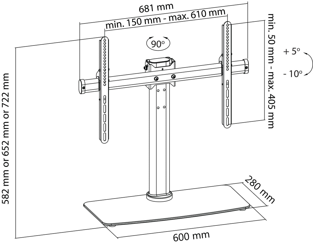 Supporto TV da Tavolo Completamente Regolabile (32-65", 45kg)