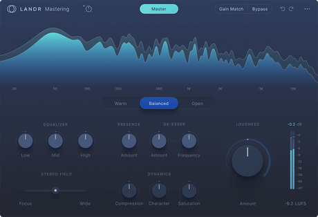 LANDR Plugin di mastering PRO