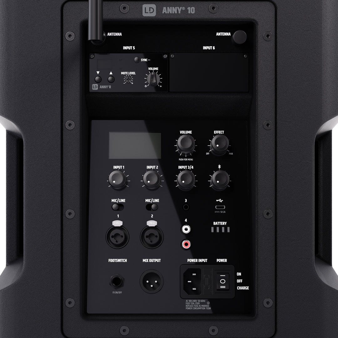 LD Systems ANNY® 10 BPH B6 - Sistema PA portatile alimentato a batteria da 10" con Bluetooth® e mixer, con 1 x microfono headset (incl. bodypack)