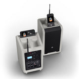 LD Systems ANNY® 8 BPH B5 G - Bærbar batteridrevet Bluetooth® PA-højttaler med mixer og 1x headsetmikrofon (inkl. bodypack), Urban Grey