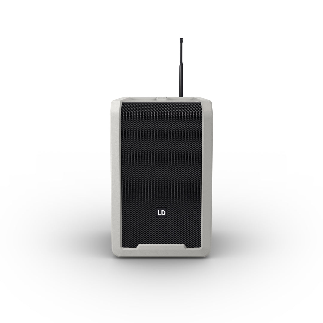 LD Systems ANNY® 8 BPH B5 G - Altoparlante PA Bluetooth® portatile alimentato a batteria con mixer e 1x microfono headset (incl. bodypack), Urban Grey