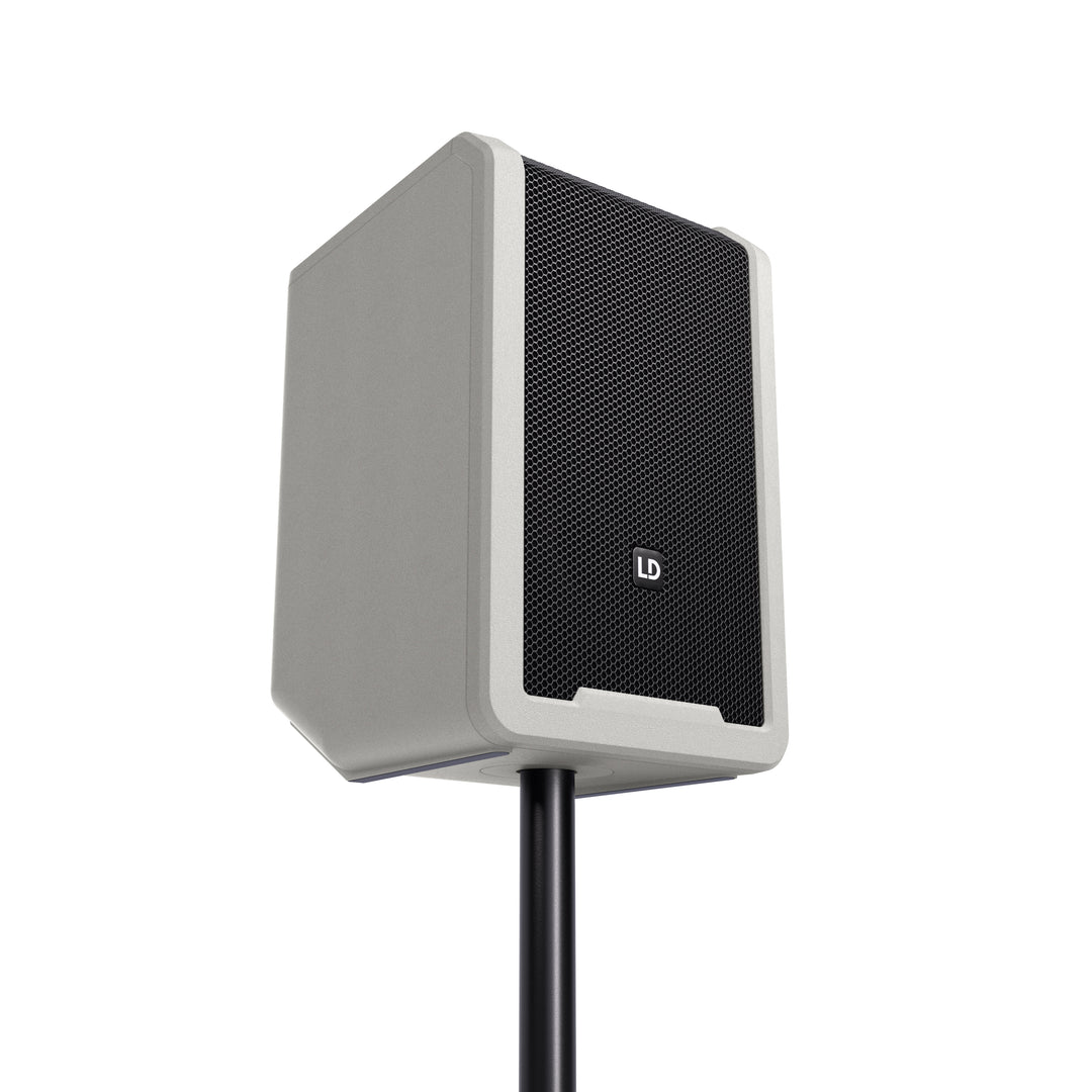 LD Systems ANNY® 8 BPH B8 G - Altoparlante PA Bluetooth® portatile alimentato a batteria con mixer e 1x microfono headset (incl. bodypack), Urban Grey