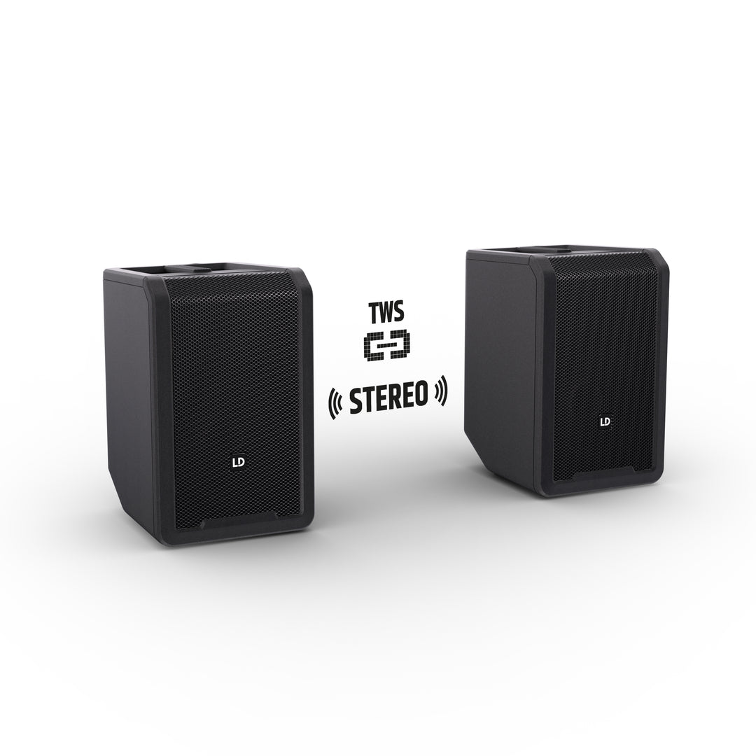 LD Systems ANNY® 8 BPH B8 - Altoparlante PA Bluetooth® portatile alimentato a batteria con mixer e 1x microfono headset (incl. bodypack), Stage Black