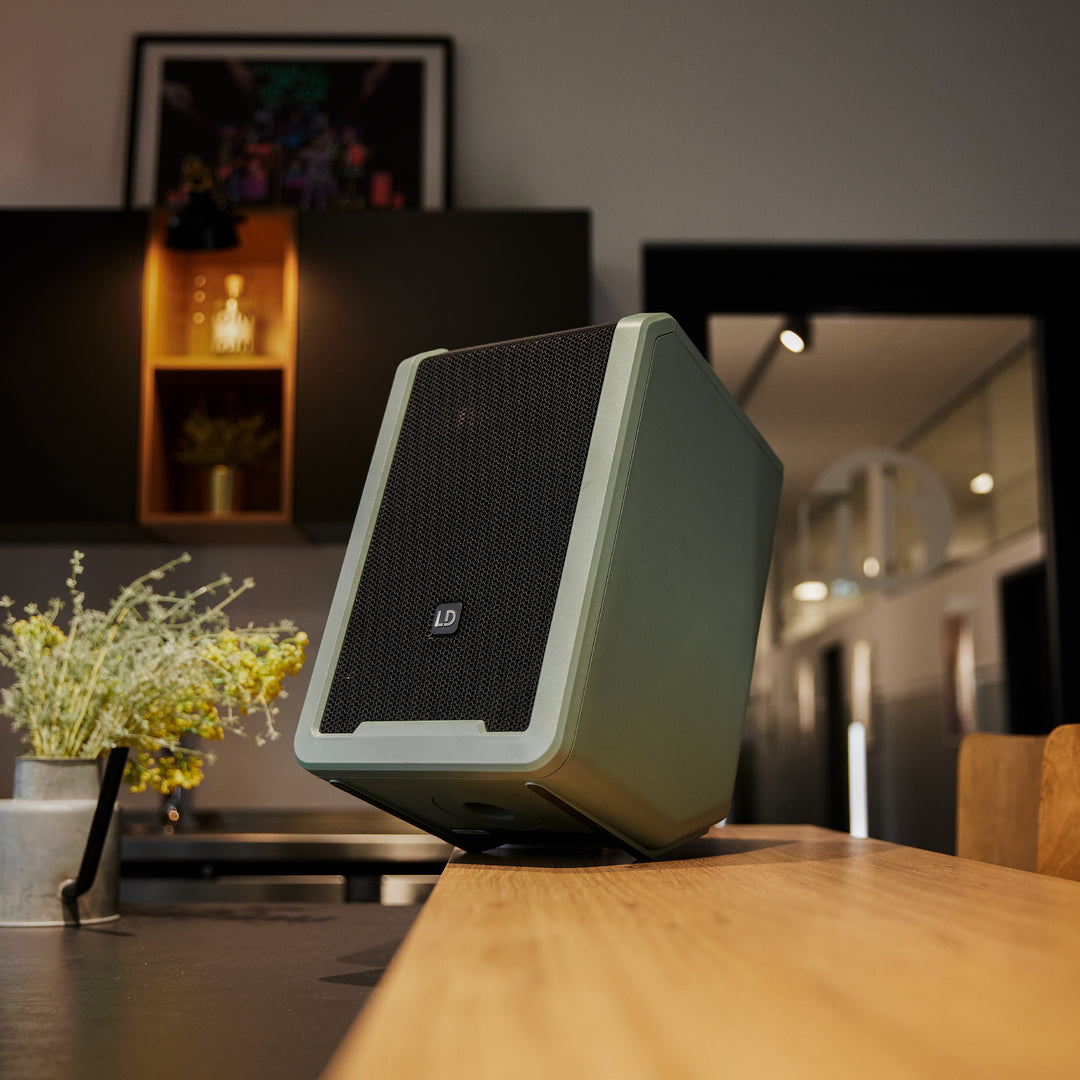 LD Systems ANNY® 8 HHD B5 GN - Altoparlante PA Bluetooth® portatile alimentato a batteria con mixer e 1x microfono palmare wireless, Adventure Green