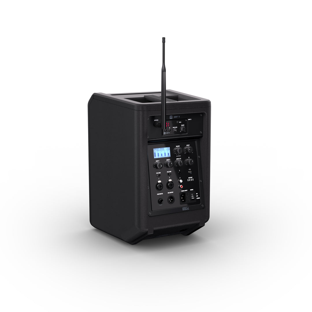 LD Systems ANNY® 8 HHD B6 - Altoparlante PA portatile Bluetooth® alimentato a batteria con mixer e 1 x microfono wireless palmare, Stage Black
