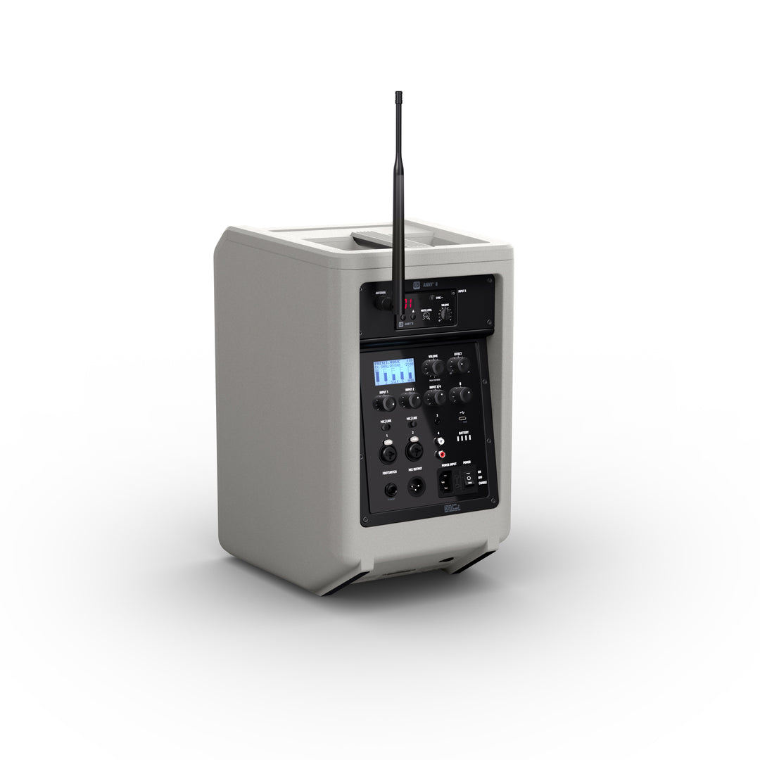 LD Systems ANNY® 8 HHD B8 G - Altoparlante PA Bluetooth® portatile alimentato a batteria con mixer e 1 microfono wireless palmare, Urban Grey