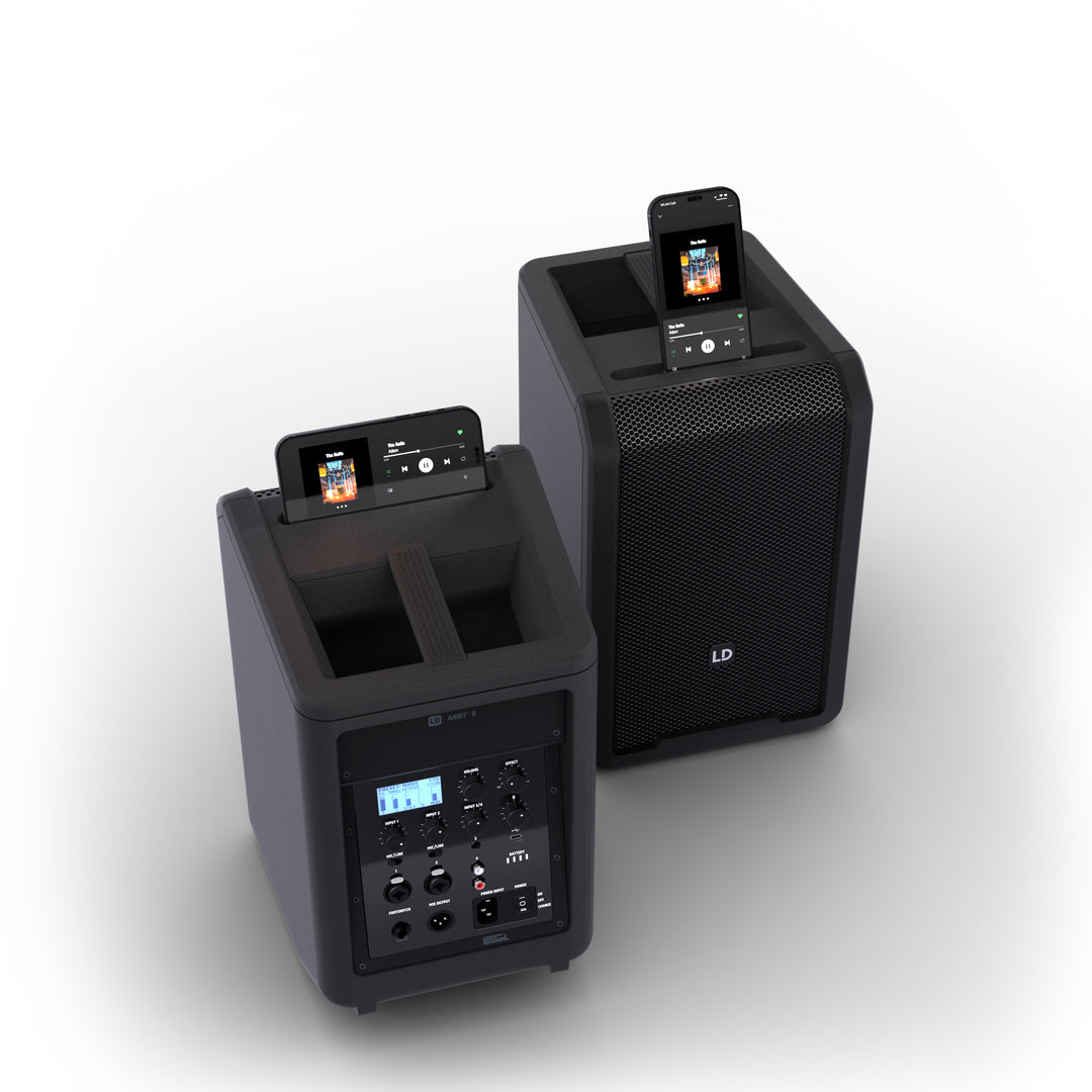 LD Systems ANNY® 8 - Altoparlante PA Bluetooth® portatile alimentato a batteria con mixer, Stage Black
