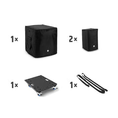 LD Systems DAVE 12 G4X BAG SET - Set di trasporto con base con ruote e copertura protettiva per DAVE 12 G4X