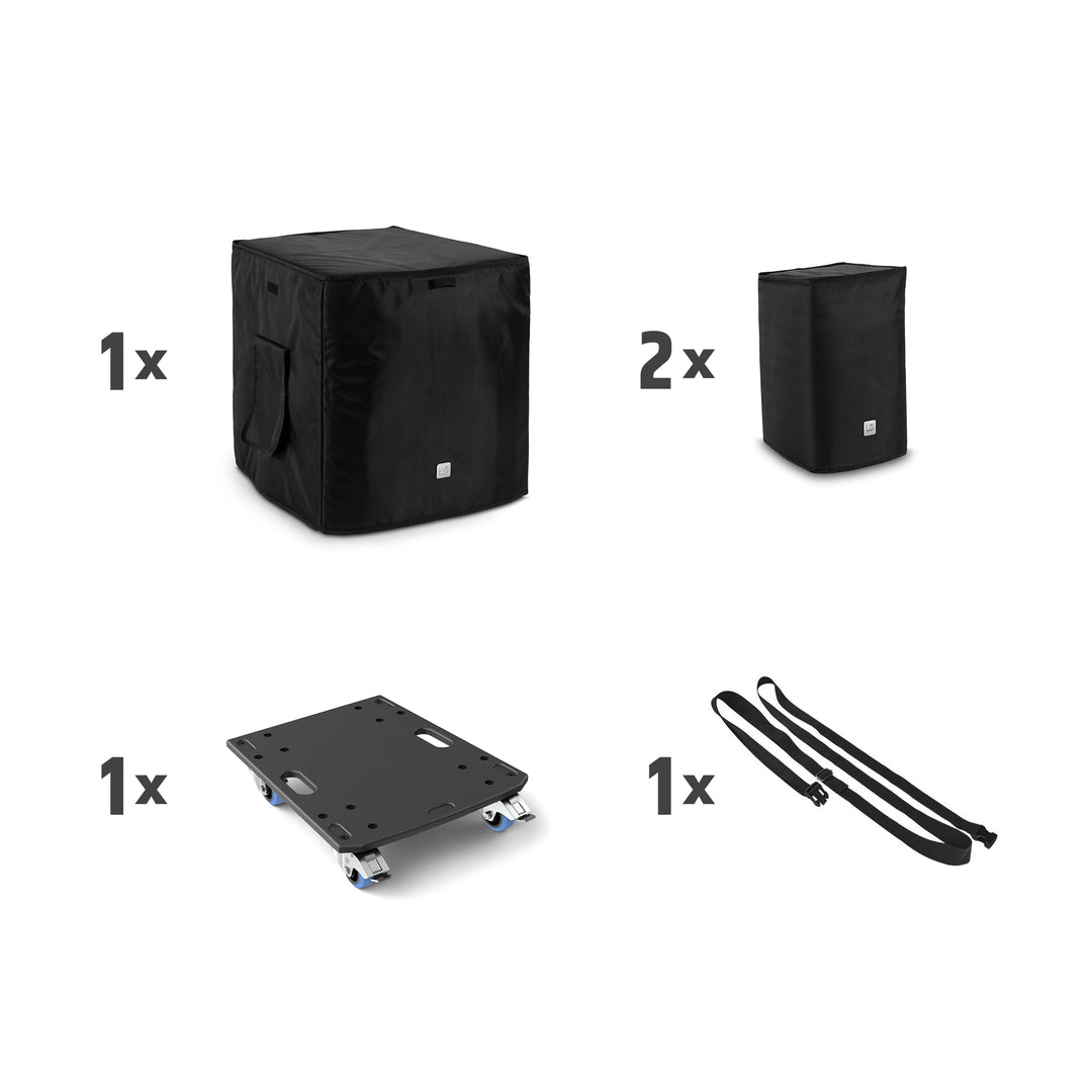 LD Systems DAVE 12 G4X BAG SET - Set di trasporto con base con ruote e copertura protettiva per DAVE 12 G4X