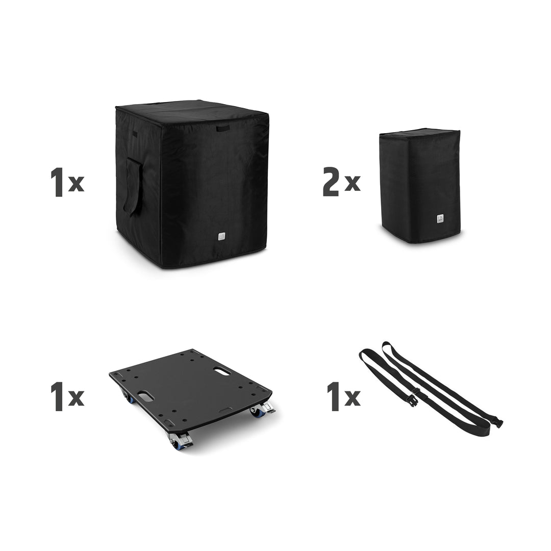 LD Systems DAVE 15 G4X BAG SET - Set di trasporto con base con rotelle e copertura protettiva per DAVE 15 G4X