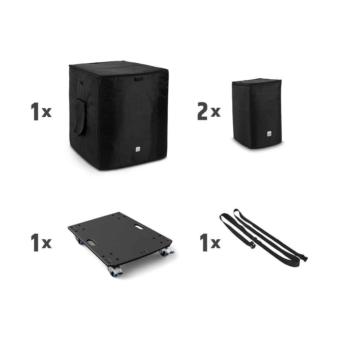 LD Systems DAVE 18 G4X BAG SET - Set per il trasporto con base con ruote e copertura protettiva per DAVE 18 G4X