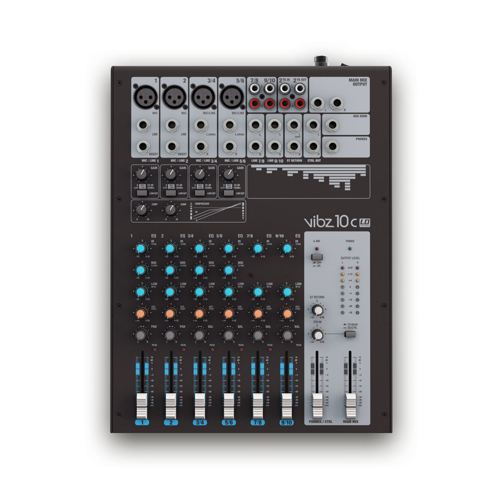 LD Systems VIBZ 10 C – mixer a 10 canali con compressore