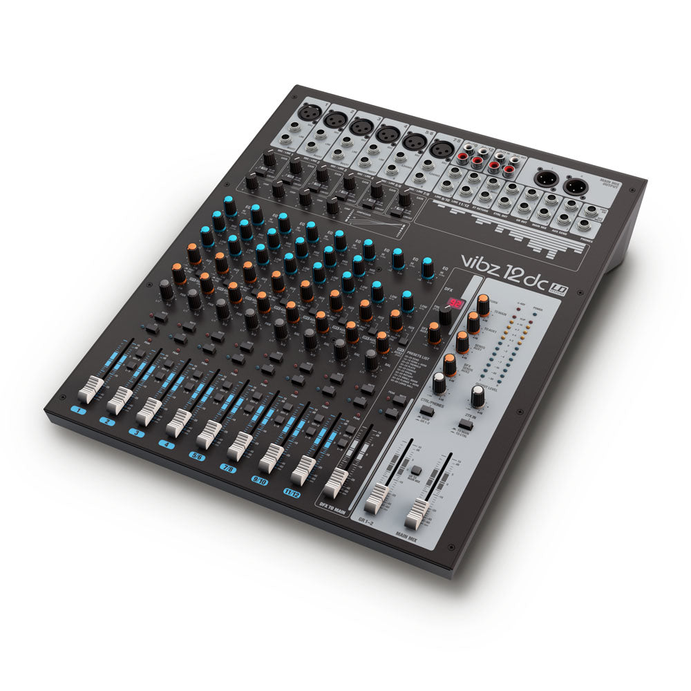 LD Systems VIBZ 12 DC - console di missaggio a 12 canali con DFX e compressore