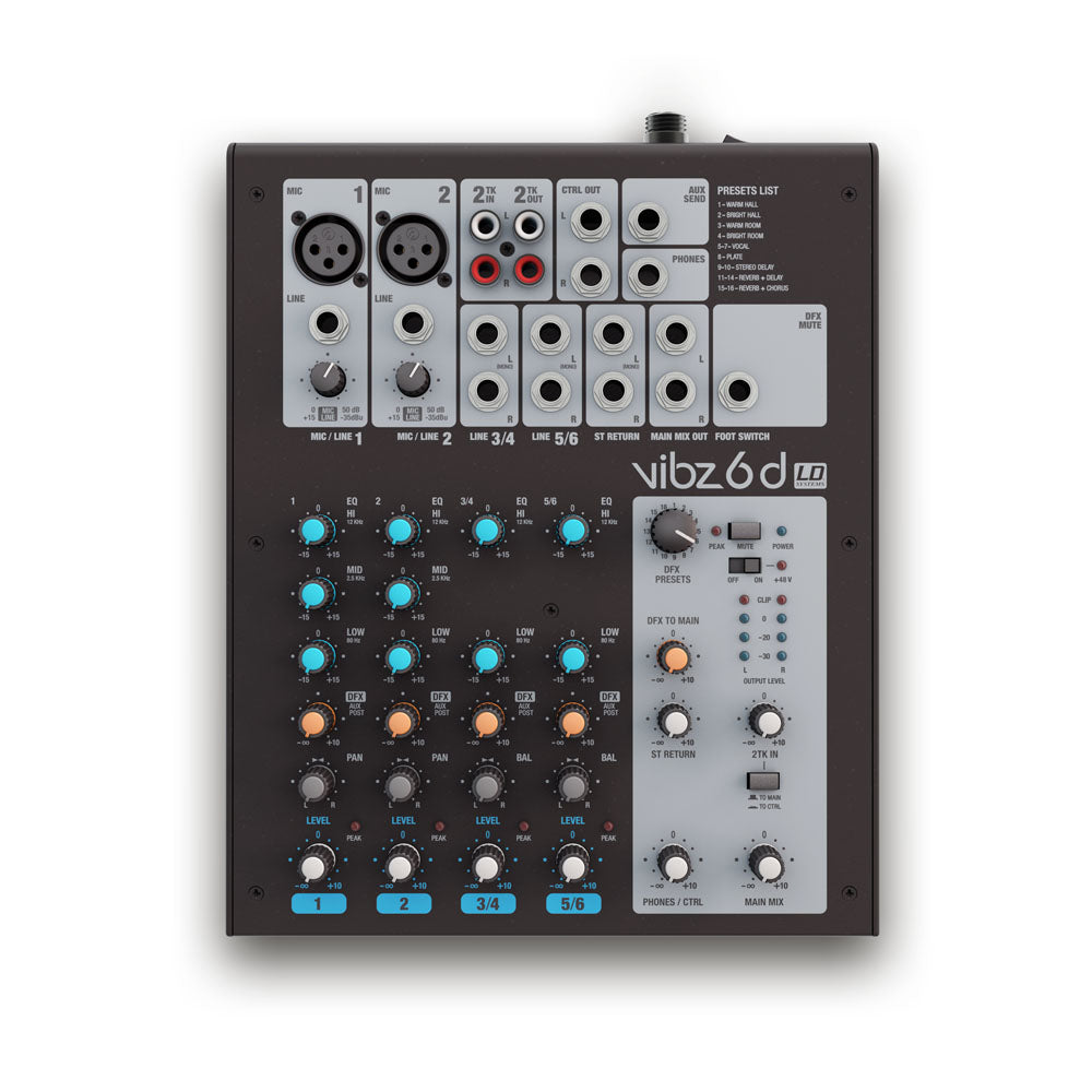 LD Systems VIBZ 6 D - Console mixer a 6 canali con DFX