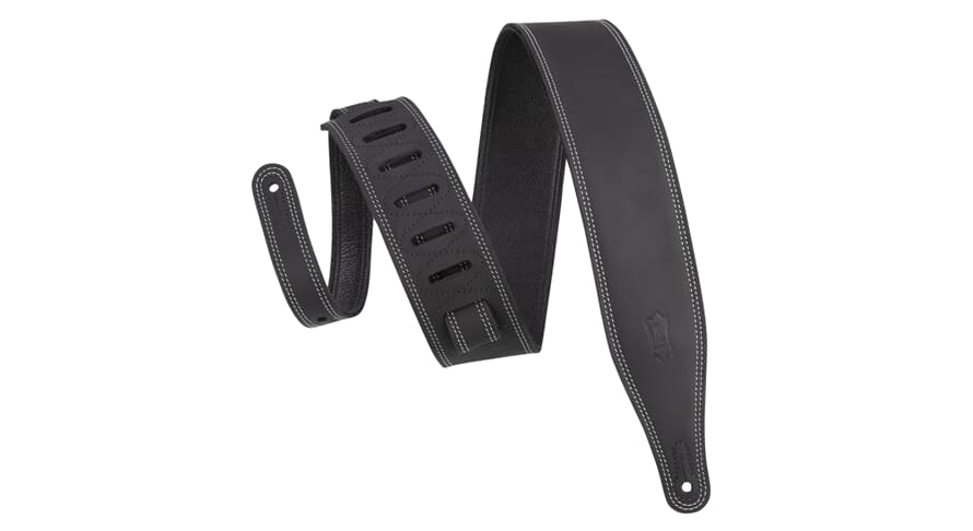 Levys M17BDS tracolla per chitarra 2 1/2", parte superiore black pull up