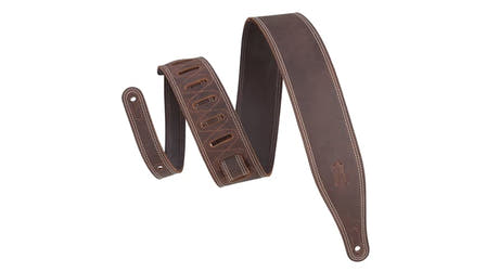Levys M17BDS tracolla per chitarra 2 1/2", in pelle pull-up marrone scuro