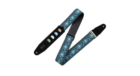 Levys M8HTVPH-04 tracolla per chitarra 2" con tasche per plettri, blu