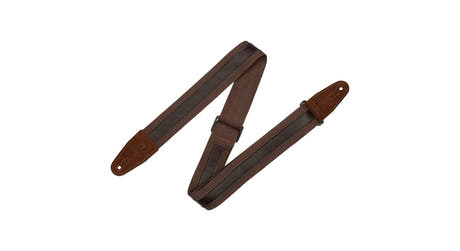 Levys MC2CG cinghia per chitarra 2", striscia in pelle marrone su fondo marrone scuro