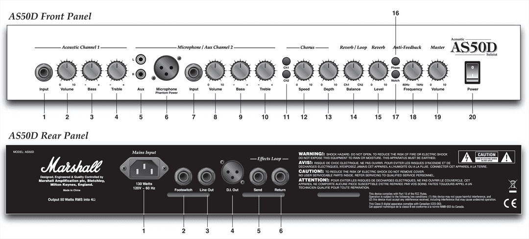 Marshall AS50D Amplificatore per Chitarra Acustica