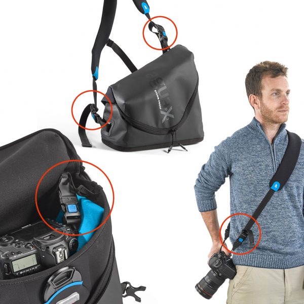 MyMiggo Agua Stormproof Torso Pack For large DSLR and mounted 24-70 lens