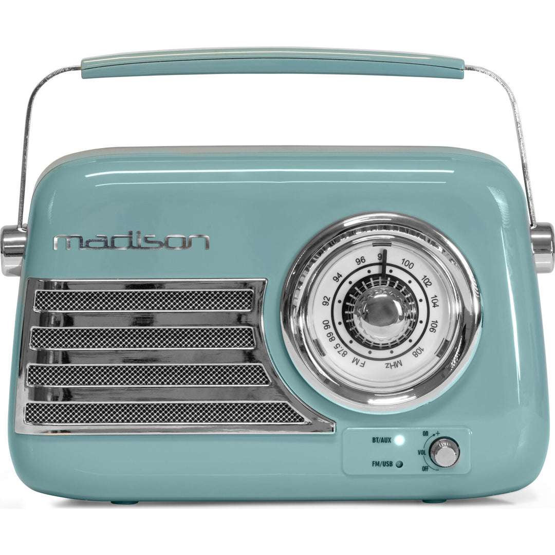 Madison Retro Radio con Bluetooth e FM (Blu)