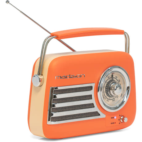 Madison Retro Radio con Bluetooth e FM (Arancione Opaco)