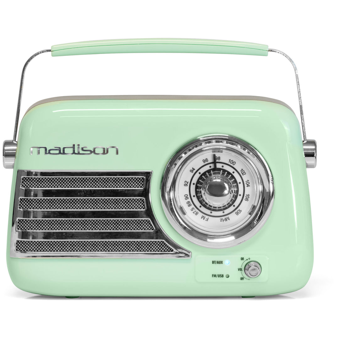 Madison Retro Radio con Bluetooth e FM (Menta)