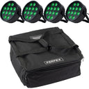 Marconi Polaris 12x12W RGBW Faro PAR Bundle da 4 pezzi con borsa