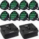 Marconi Polaris 12x12W RGBW Par Light 8 pcs. Bundle with bag