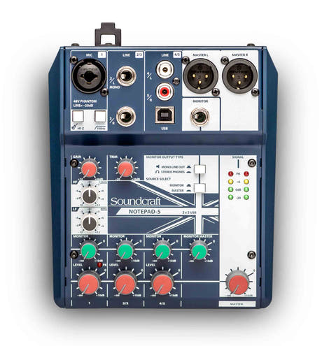 Soundcraft Notepad 5 Channel Desktop Mixer with USB
