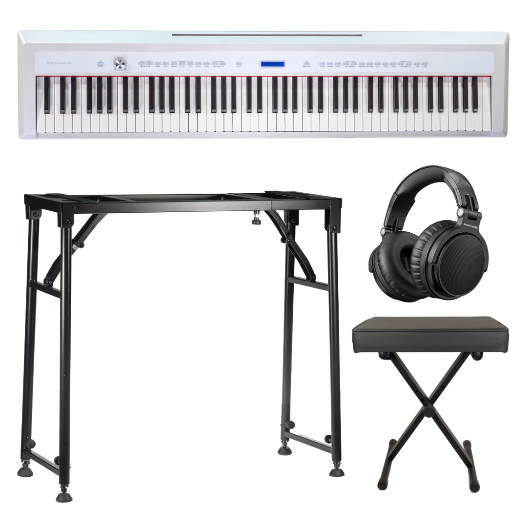 Grooveland P22 Pianoforte elettrico, Pacchetto iniziale (Bianco)