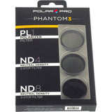 PolarPro DJI Phantom 3,  3-pack filter PL, ND4, ND8 for DJI Phantom 3