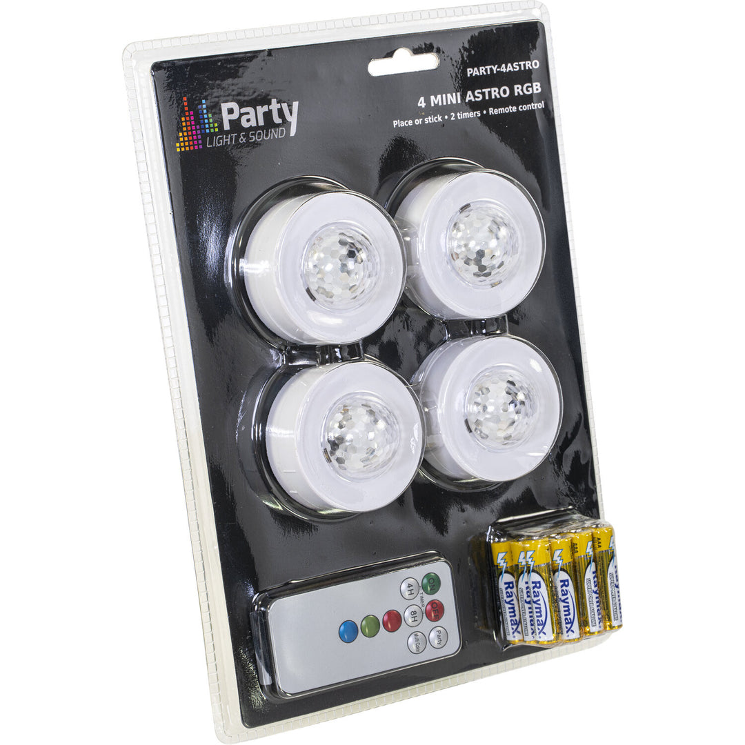 Mini effetto astro con batteria (4 pezzi)