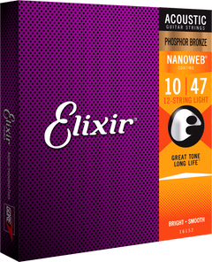 Elixir Nanoweb Phosphor Bronze Corde per Chitarra (12-String, 10-47)