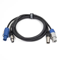 Perfex Powercon & XLR Cavi Multicavo (DMX, 1m)