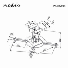 Supporto Proiettore da Soffitto Completamente Regolabile (Nero, 10kg)