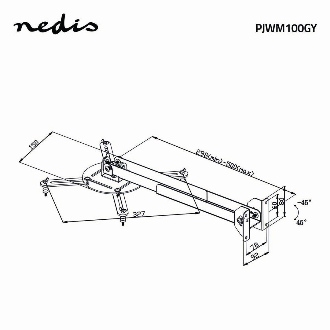 Supporto Proiettore da Parete Completamente Regolabile (Argento, 10kg)