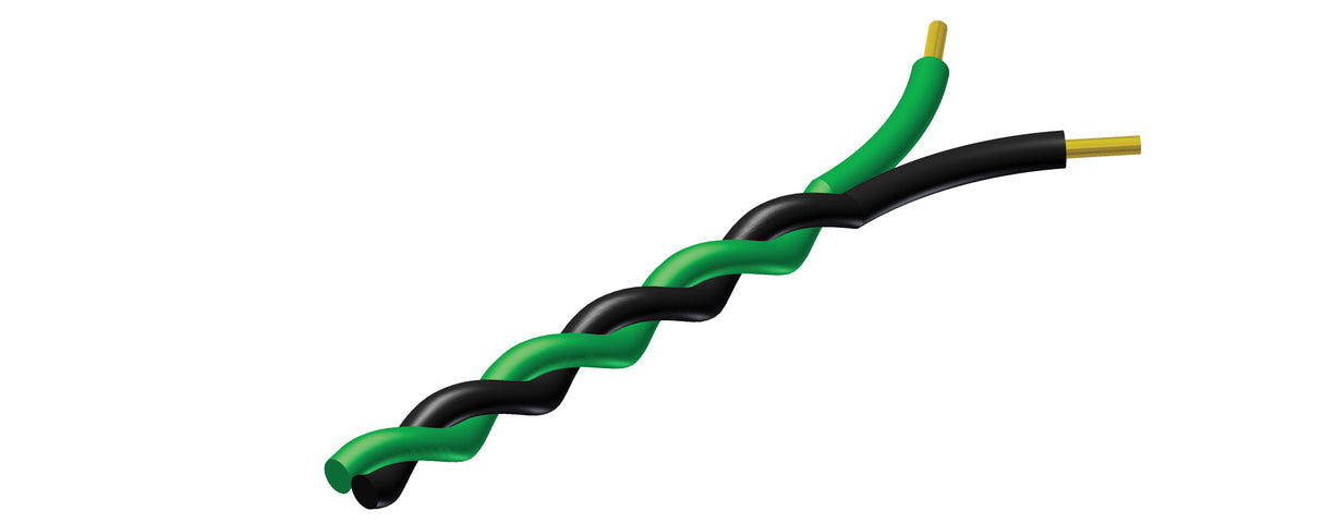ProCab snoet kabel 2 x 0,5 mm² sort - Grøn 100 meter