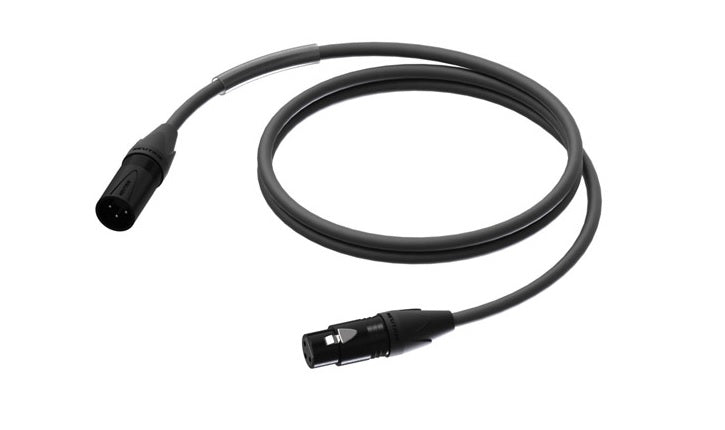 ProCab DMX/AES XLR han > XLR hun m/sort Neutrik - 3 m