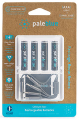 Pale Blue Li-Ion Rechargeabl AAA Battery 4-pack AAA w/ 4x1 charging cable USB-C