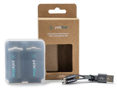 Pale Blue Li-Ion Rechargeable C Battery 2 pack of C Cell with 2x1 USB-C cable
