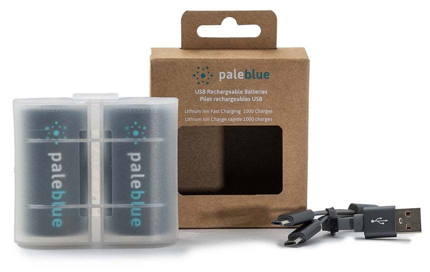 Pale Blue Li-Ion Rechargeable D Battery 2 pack