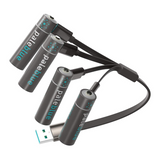 Pale Blue Sustainability Kit 8xAA/8xAAA Included 2 USB-C cables & battery cases