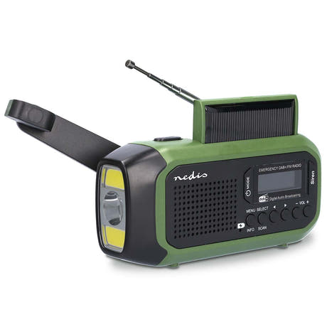 Radio d'emergenza portatile con manovella