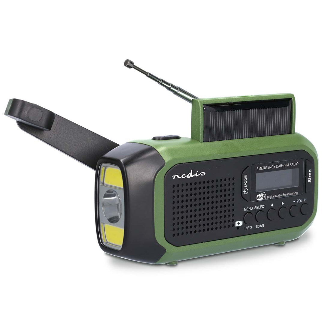 Radio d'emergenza portatile con manovella